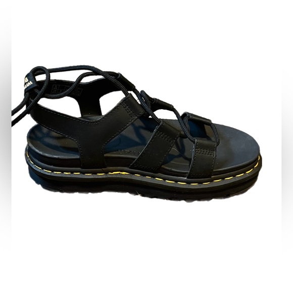 EUC Dr Martens Black Leather Gladiator Sandals Size 8